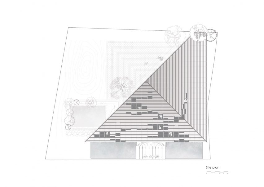 Roof plan of Nisarga Art Hub by Wallmakers in Kerala, India