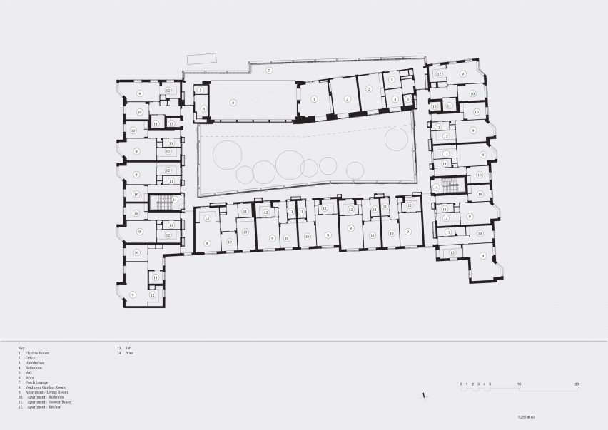 First floor plan of the Appleby Blue housing by Witherford Watson Mann