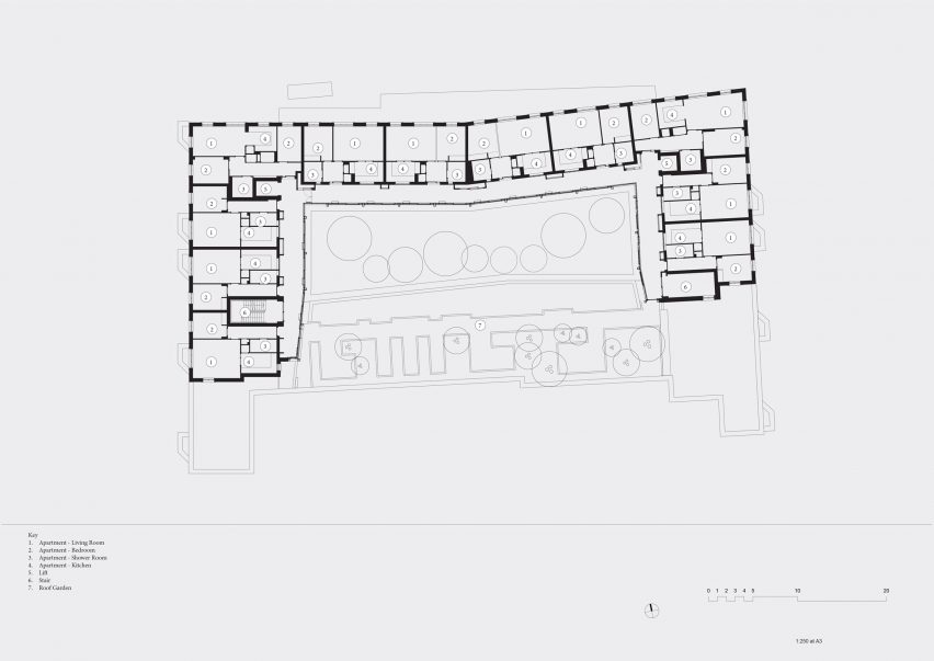 Second floor plan of the Appleby Blue housing by Witherford Watson Mann