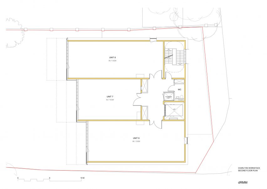 Second floor plan of Workstack by dRMM