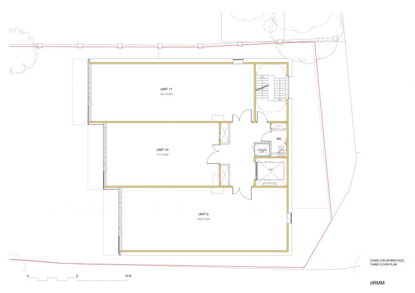 Third floor plan of Workstack by dRMM
