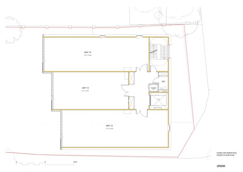 Fourth floor plan of Workstack by dRMM