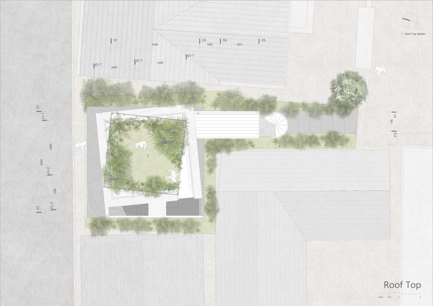 Roof plan of study in Seoul by YounghanChung Architects