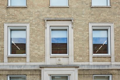 Facade with large triple-glazed windows