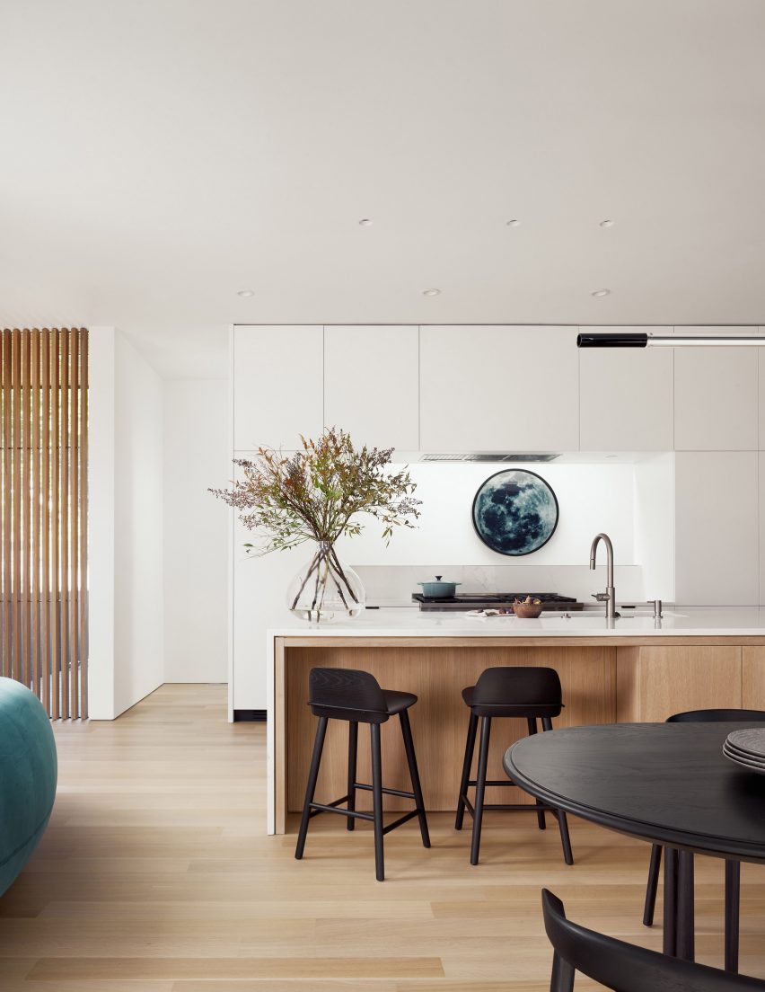 A kitchen with cabintry