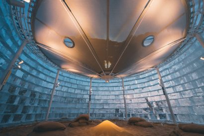 Interior shot of Falling Hours installation by the Beijing Institute of Architectural Design (BIAD)
