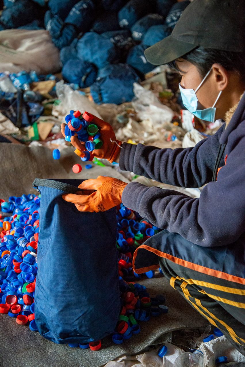 Coloured bottle caps for recycling into souveniers designed by Super Local