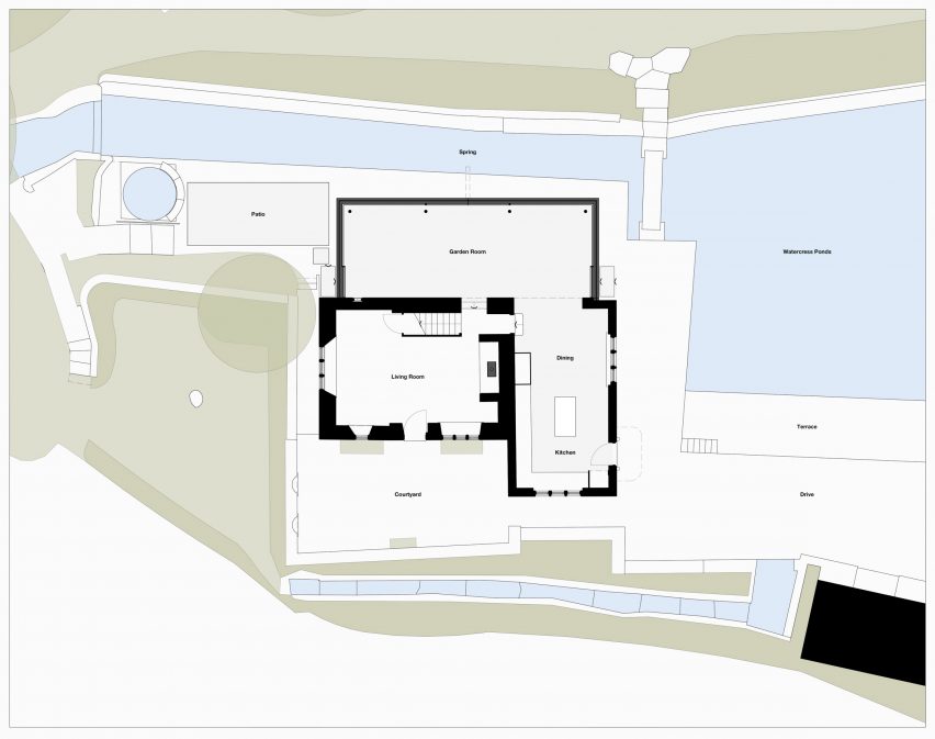 ground floor plan of watercress cottage