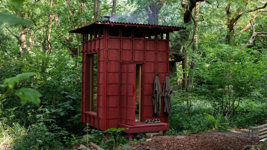 Built Works design red timber sauna in East Sussex