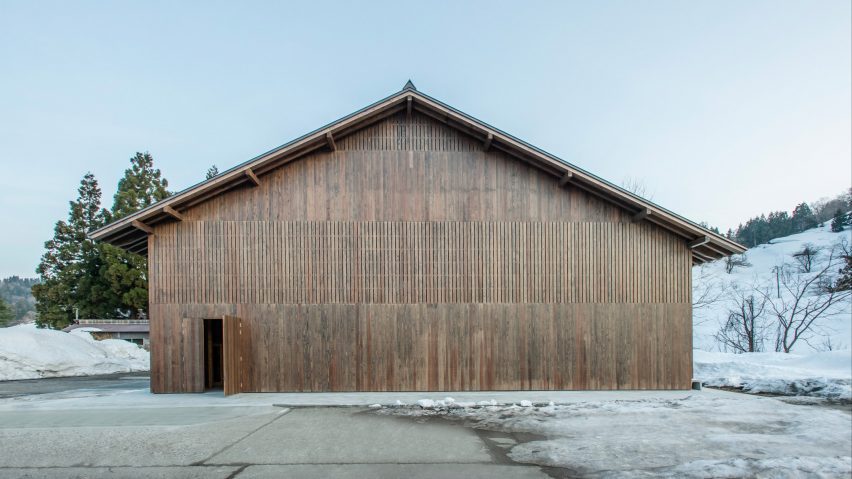 Yukinohako snow-powered cool store by Kei Kaihoh Architects in Joetsu City, Niigata Prefecture