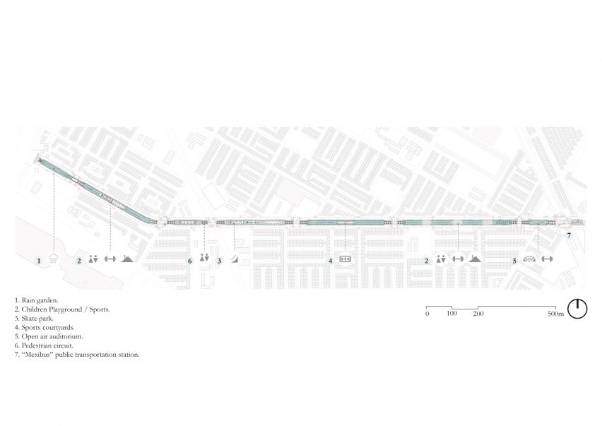 Tecamac linear park plans