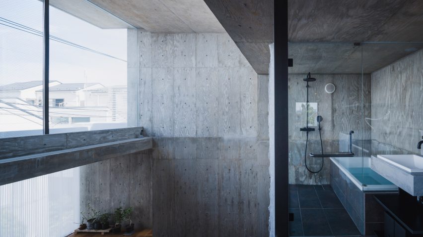Concrete home with a bathroom