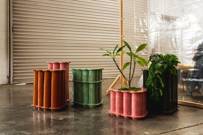 Ceramic planters and tables