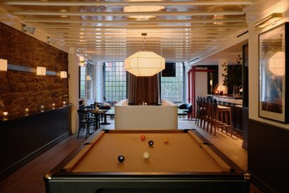 Billiard table in bar
