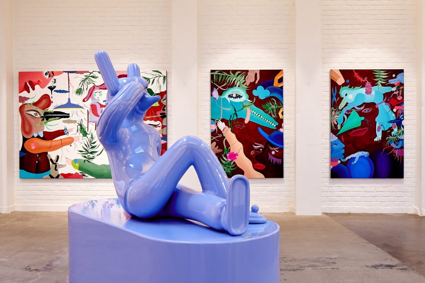 Paintings and sculpture by Jamie Hayon