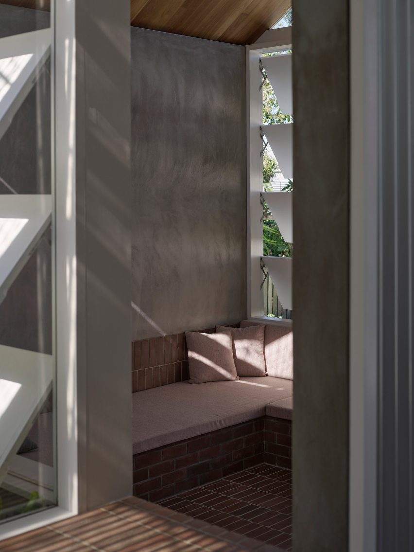 Bench interior seating Hopscotch House by John Ellway Architect