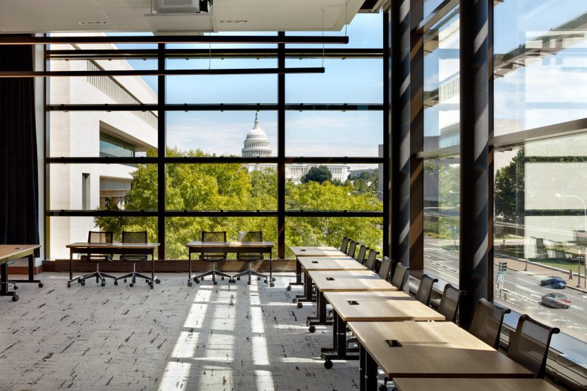 A conference space overlooking DC