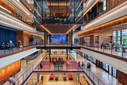 A central atrium in a university building
