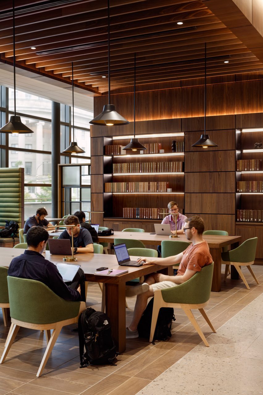 People sitting in a library