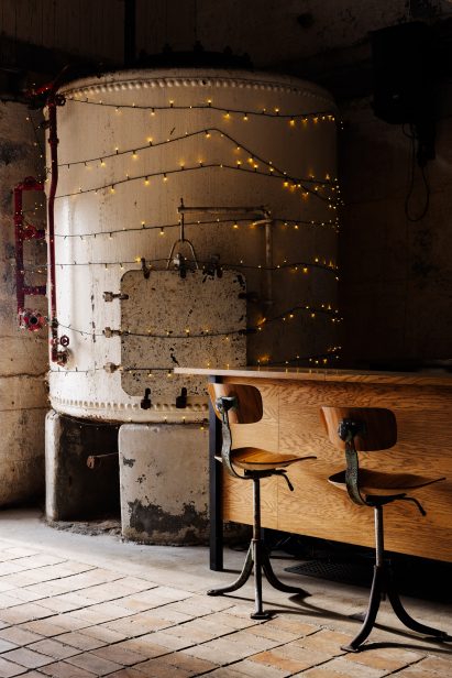 Cafe space at the Trevarefabrikken hotel in Norway by Jonathan Tuckey Design