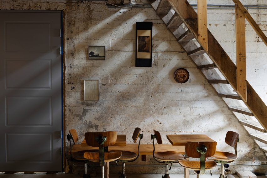 Cafe interior of the Trevarefabrikken hotel by Jonathan Tuckey Design