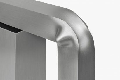 Detail of curved metal tube