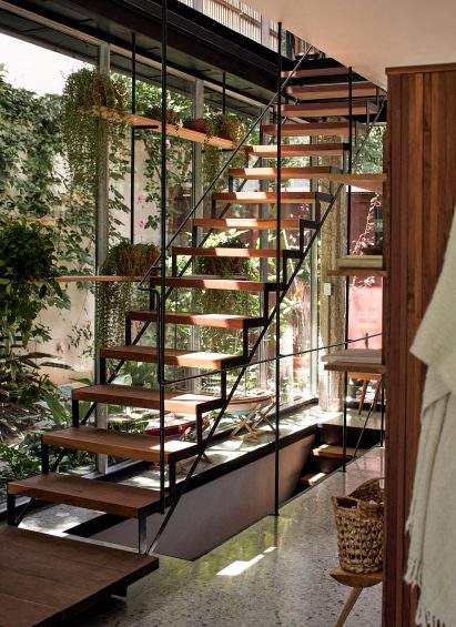 Suspended staircase at Casa Mendoza