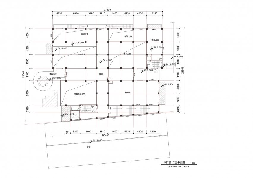 Second floor plan of Yongchun Vinegar Sightseeing Factory by Lel Design Studio