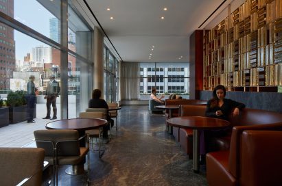 A interior with plush earth tone interiors