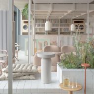 hotel interior with stools