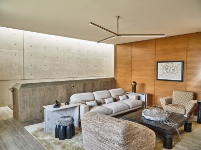 Living area with couches and armchairs