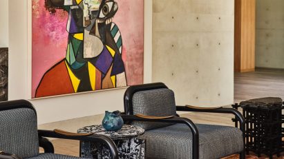 Picasso like painting on concrete wall