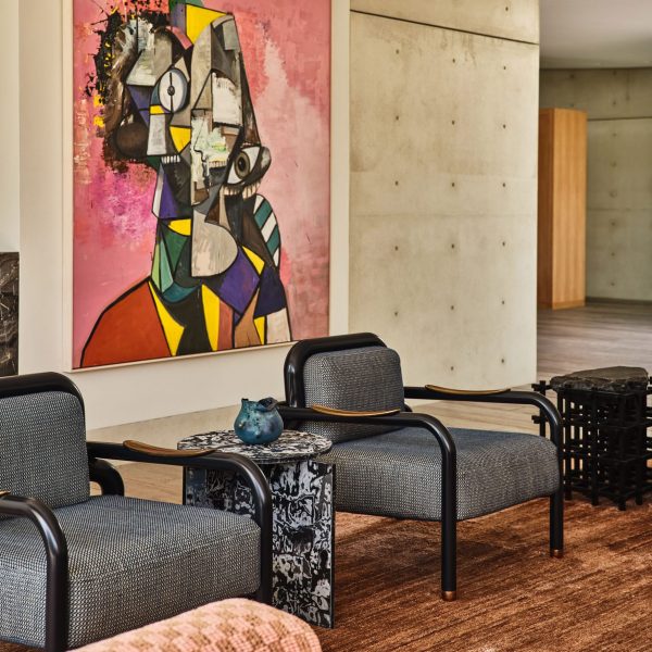 Picasso like painting on concrete wall