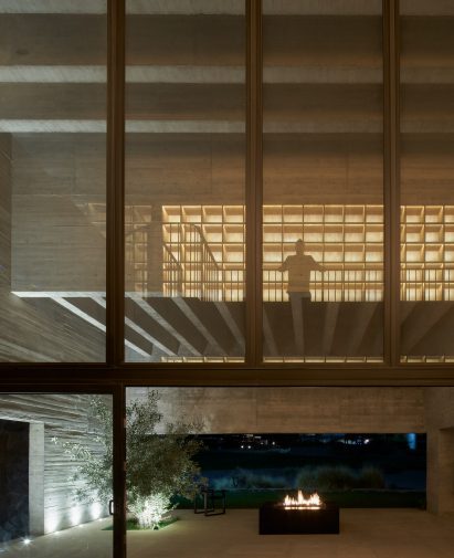 Board formed concrete volume