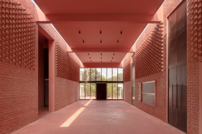 Building block entrance at the Dr. Vishnuvardhan Memorial Complex