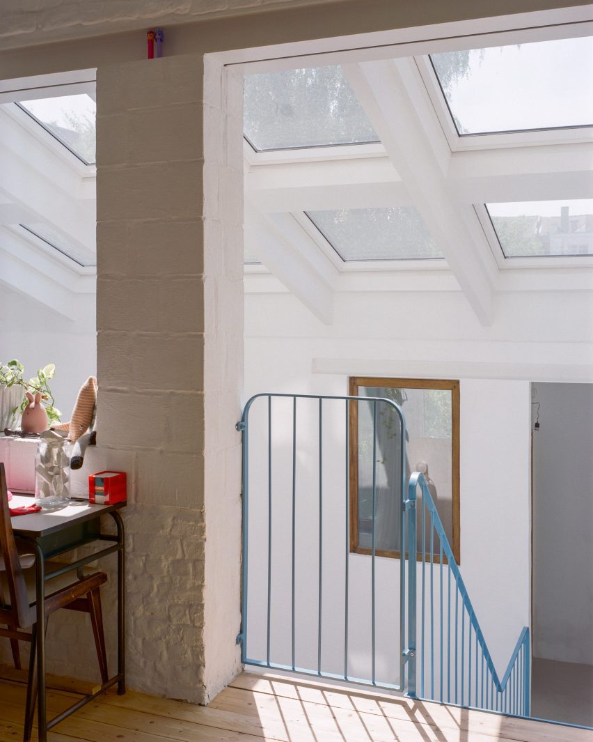 Top floor landing by an atrium