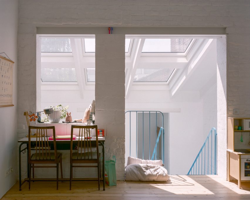 Atrium in a Belgian home renovation