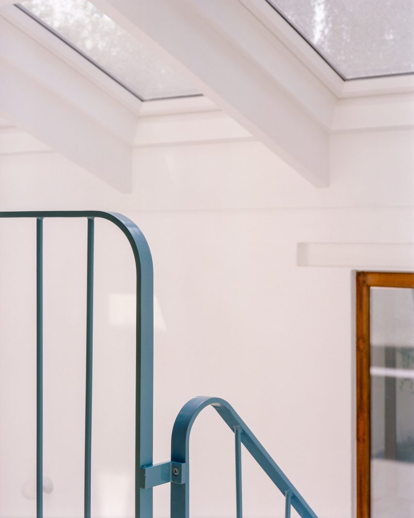 Blue metal balustrade