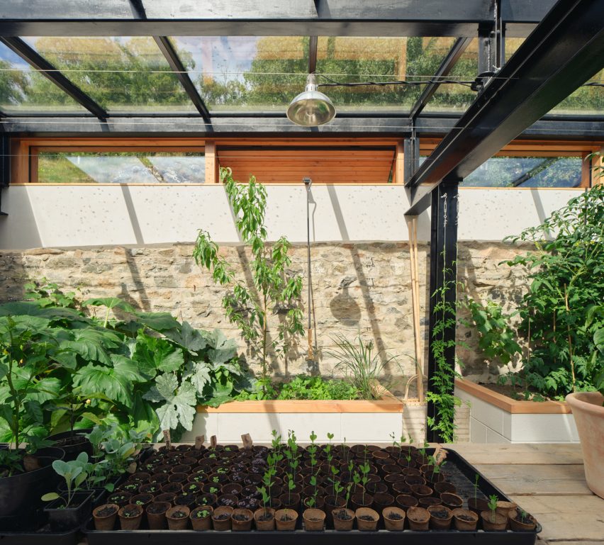 Glasshouse sheltered granite wall