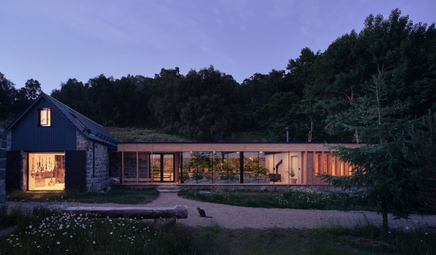 Glasshouse exterior night view