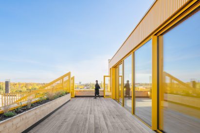 The rooftop pavilion at HAUS 1 by MVRDV