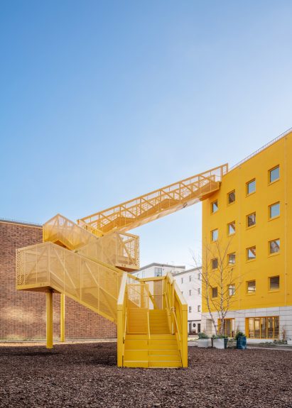The external staircase at HAUS 1 by MVRDV