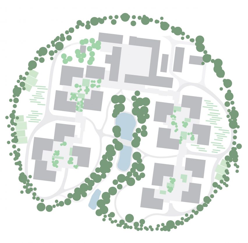 Landscape plan of the Alzheimer's Village in France by NORD Architects