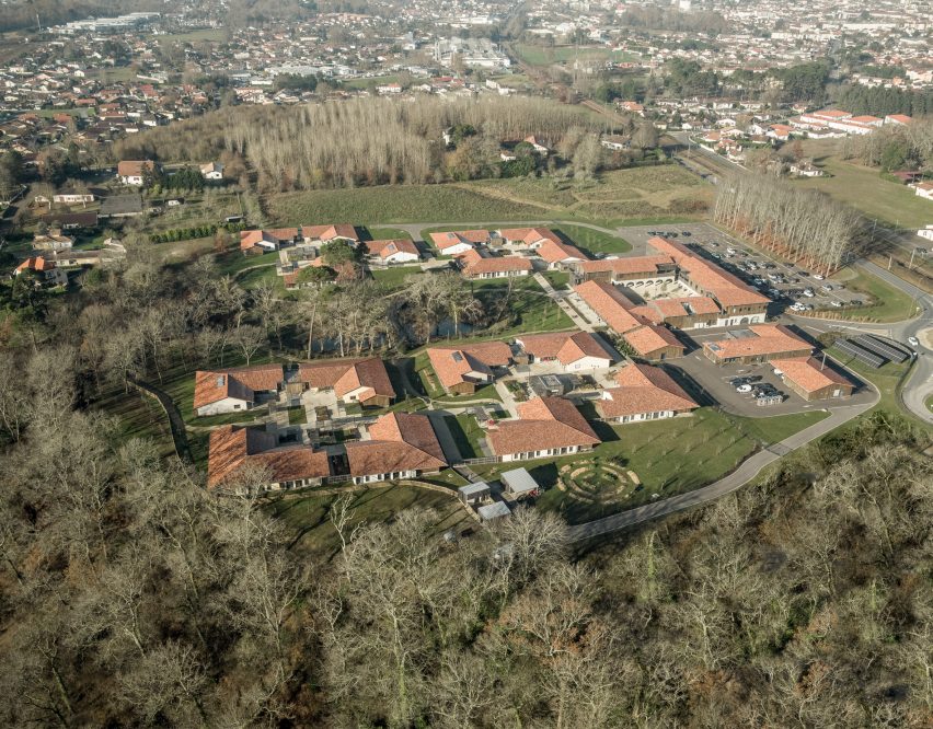 Aerial view of the Alzheimer's Village in France by NOMO Architects