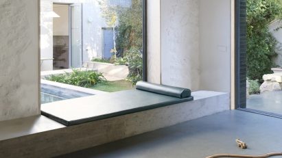 Window seat in French home