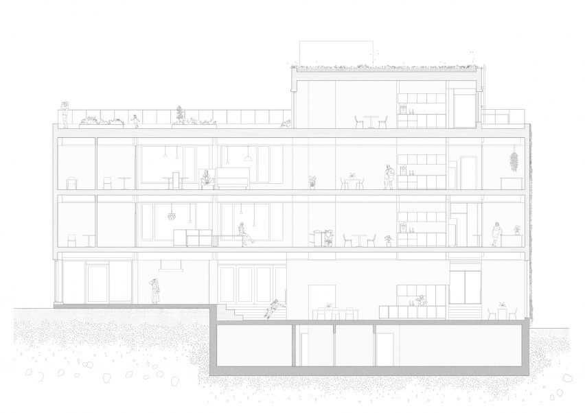 Section of timber office by Oslotre designs in Norway