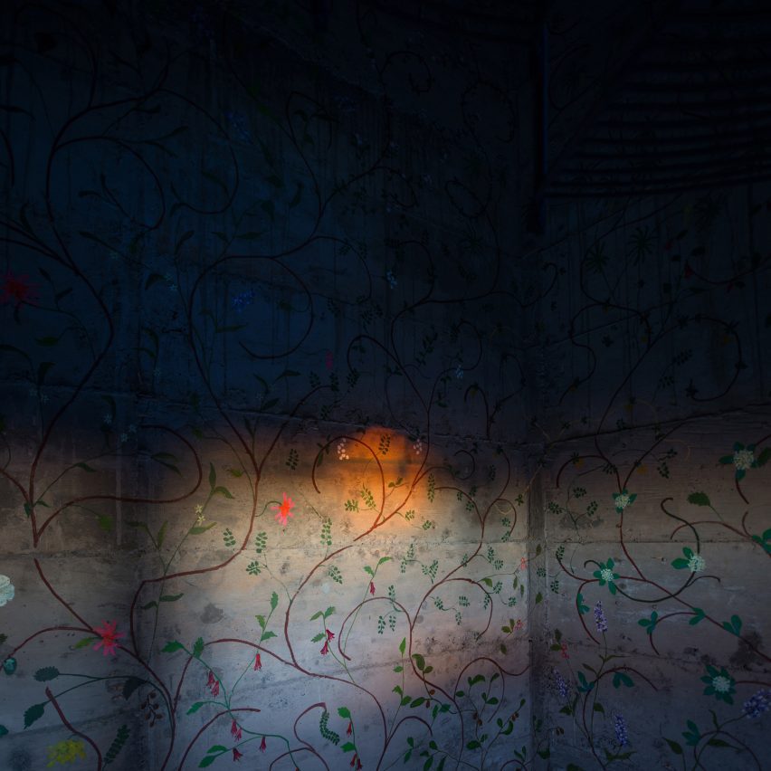 Shadow on painted walls