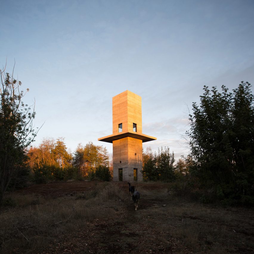 Lama lookout tower at sunset