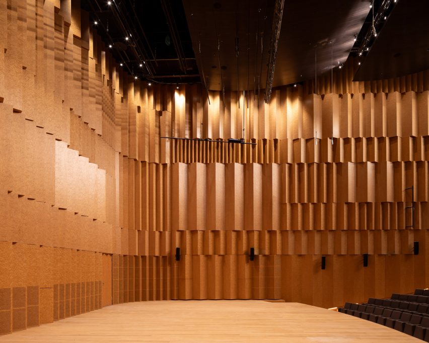 Wood-lined concert hall