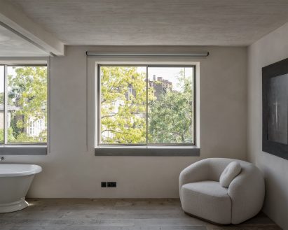 Canopy views and master suite in the Brutalist Chelsea townhouse by Pricegore